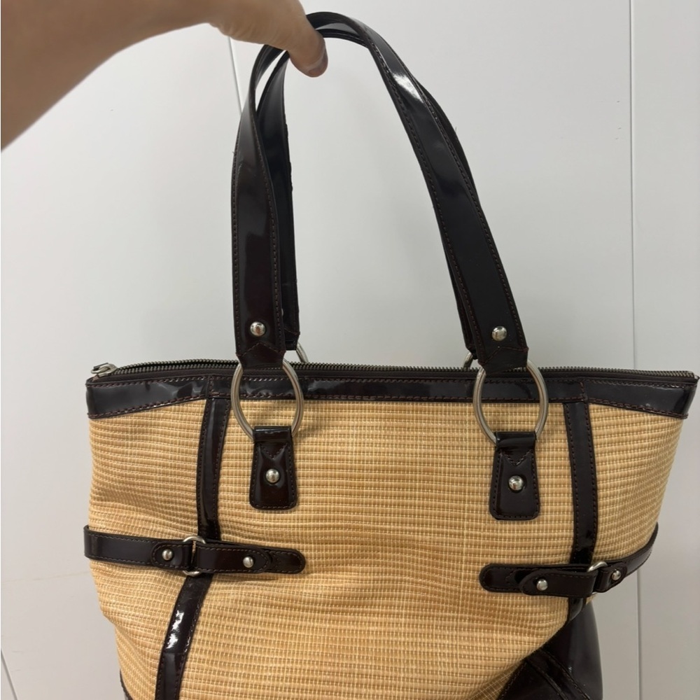 Brown and Tan Ann Taylor Tote Bag
